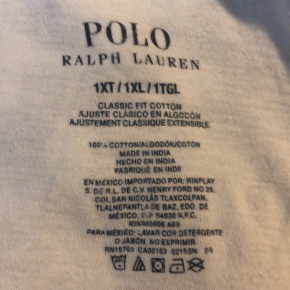 White cotton V-neck shirt size 1XL - Picture 4 of 5